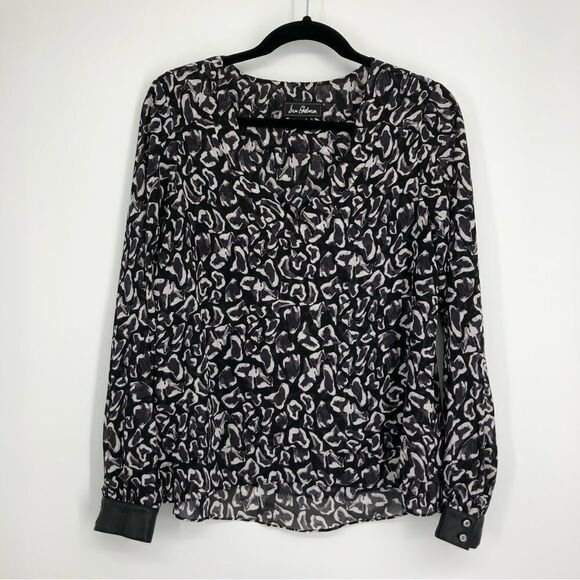 SAM EDELMAN Womens Abstract Slouchy Going Gray-zy Blouse Size Small - Picture 2 of 9